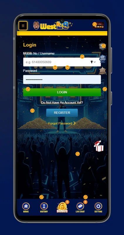 login at app west28 casino